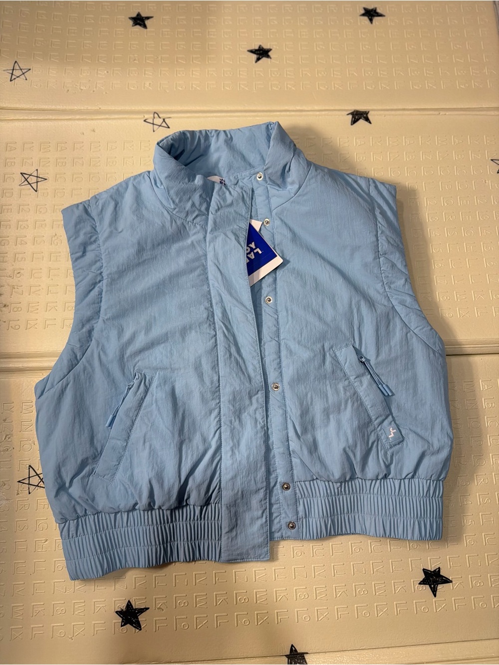 Light Blue Puffer Vest Jacket small